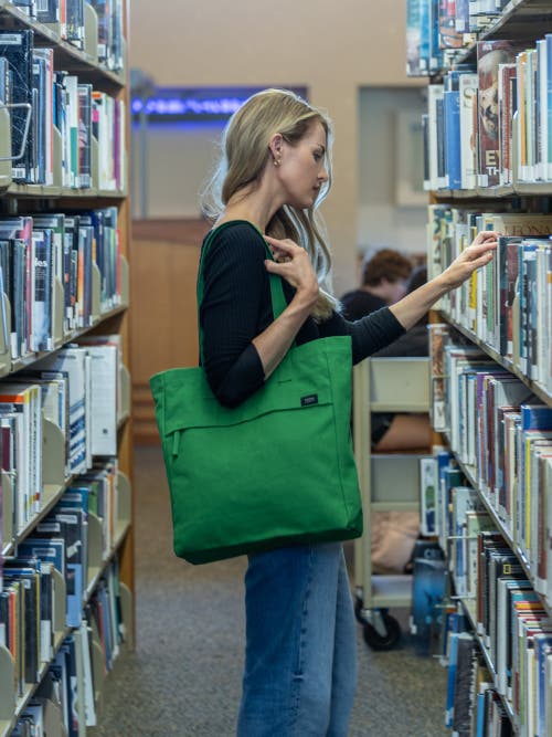 Terra Thread Organic Cotton Canvas Work Tote Bag In Moss Green
