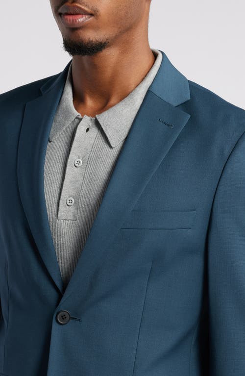 Shop Open Edit Solid Slim Fit Wool Blend Sport Coat In Navy Sky