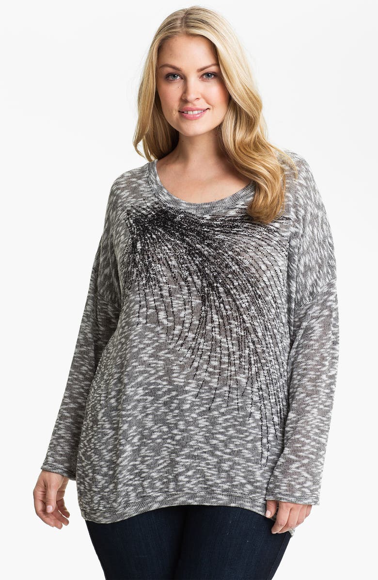 Madison & Berkeley Beaded Space Dye Sweater (Plus) | Nordstrom