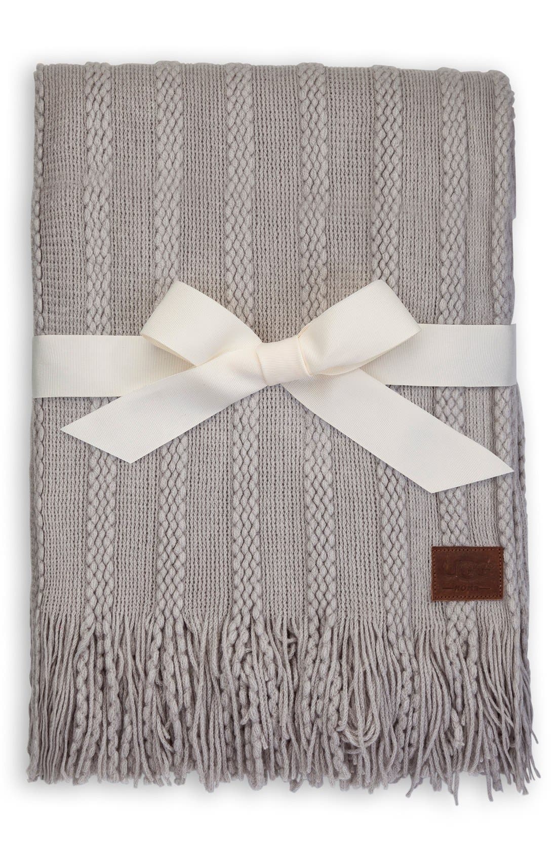 UGG® Fine Cable Knit Throw Nordstrom
