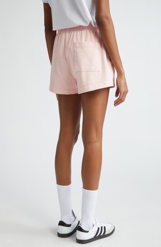 Shop Sporty And Rich Sporty & Rich Rizzoli Disco Cotton Shorts In Ballet