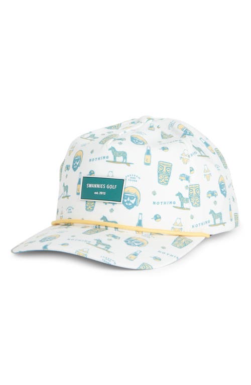 Swannies Zinny Rope Snapback Baseball Cap In White