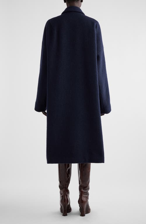 Shop Dries Van Noten Roolsy Longline Down Wool Coat In Navy