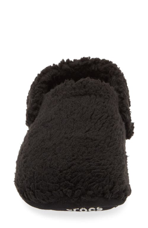 Crocs Classic Cozzzy Faux Fur Slipper Clog In Black