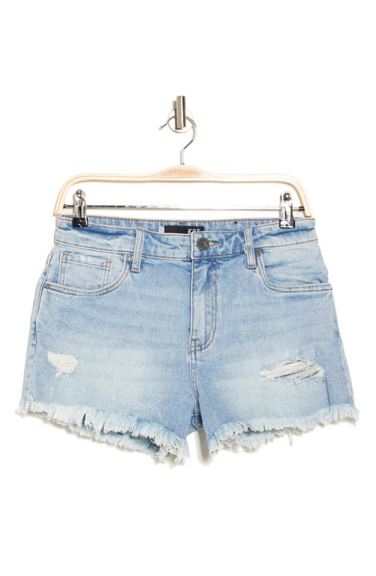 Kut From The Kloth Jane High Waist Fray Hem Cutoff Denim Shorts In Blue