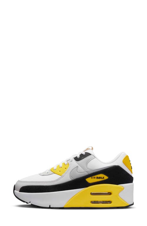 Shop Nike Air Max 90 Lv8 Platform Sneaker In White/black/yellow