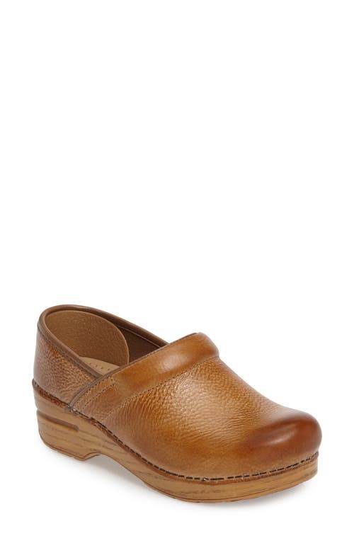 Shop Dansko Professional Clog In Honey Distressed Leather