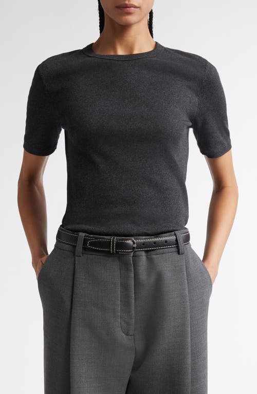 Totême Toteme Classic Rib T-shirt In Charcoal Melange