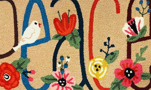 R16 Home Peace Indoor/outdoor Doormat In Tan Multi