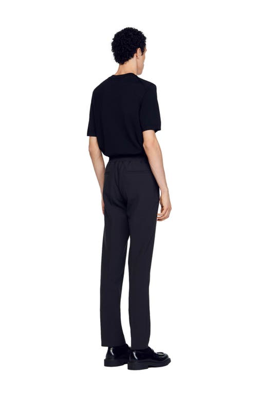 Sandro Jersey Trousers In Dark Grey
