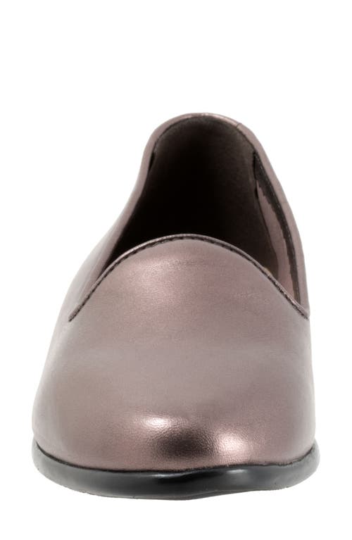 Shop Trotters Liz Lux Flat In Rose Pewter