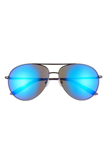 Nike Chance 61mm Mirrored Aviator Sunglasses In Gunmetal/ultra Violet Mirror