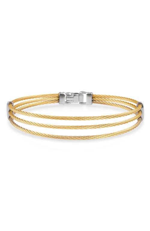 Shop Alor ® Two-tone Triple Cable Bangle Bracelet In Yellow Gold