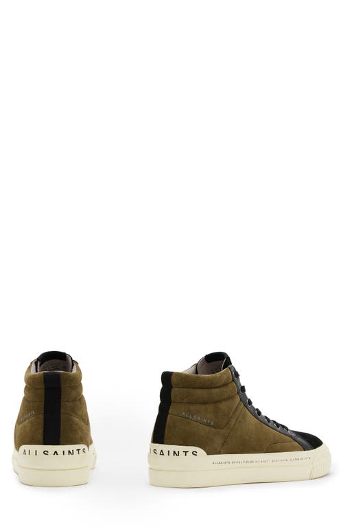 Allsaints Maverick High Top Sneaker In Khaki/black