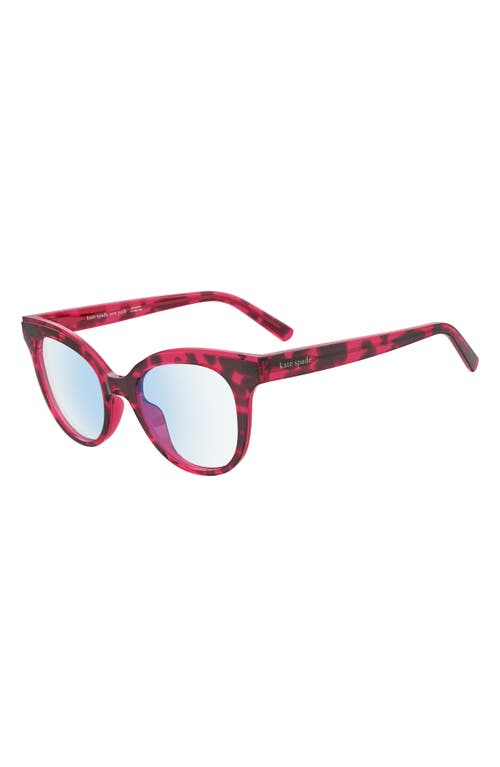 Kate Spade New York Everlee 50mm Blue Light Blocking Reading Glasses In Havana Plum/demo Lens