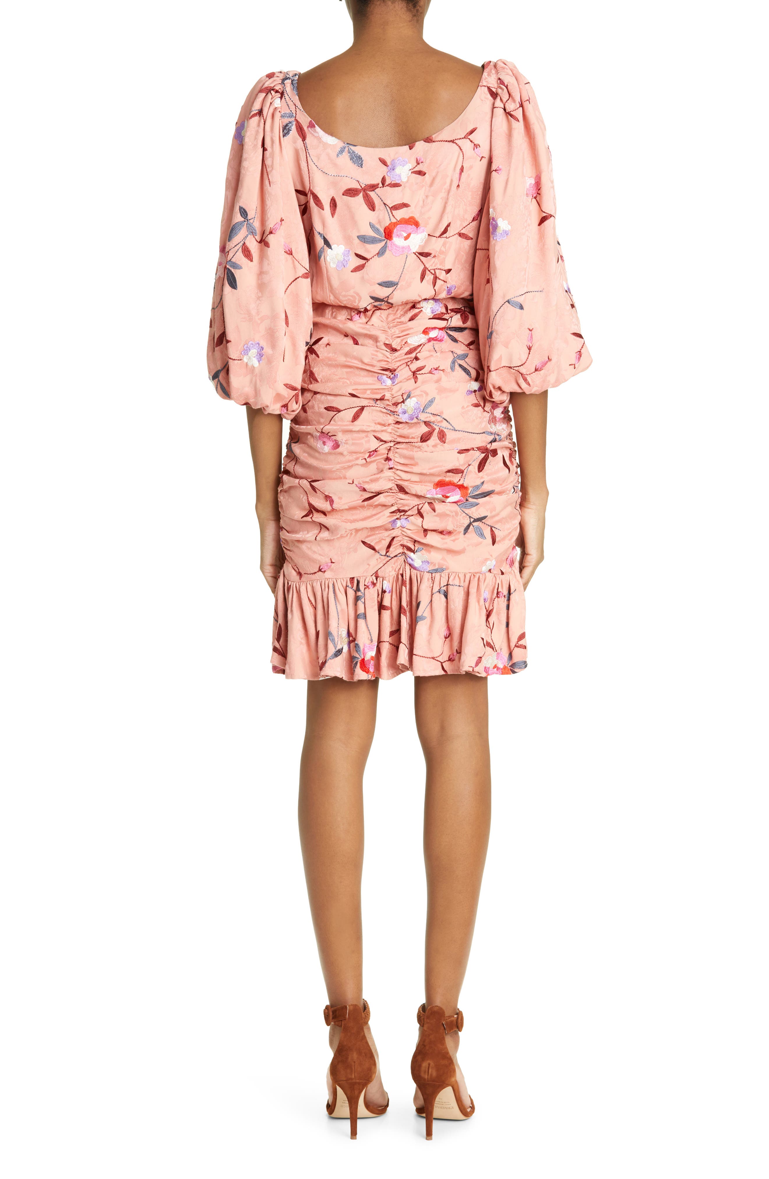 Her lip to Floral Jacquard Ruched Dress | www.tspea.org