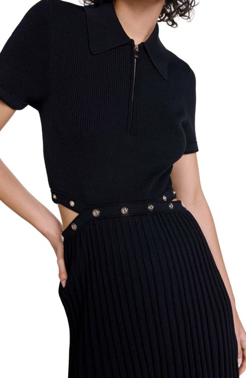 Shop Maje Short Knit Dress In Black