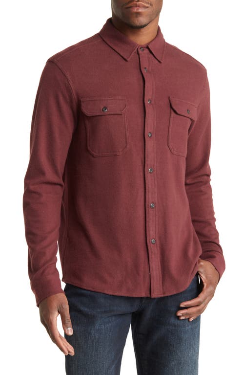 Generations Stretch Twill Button-Up Shirt in Burgundy
