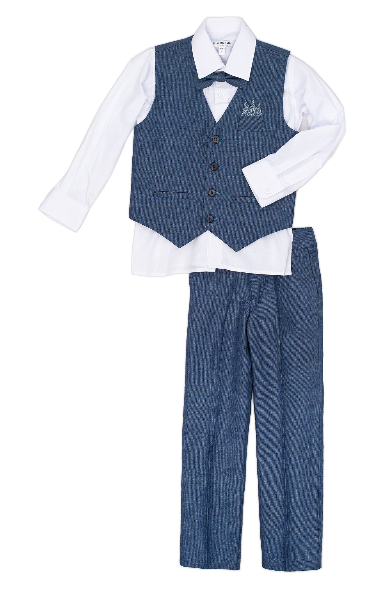 Isaac Mizrahi Boys 4-Piece Check Vest Set 