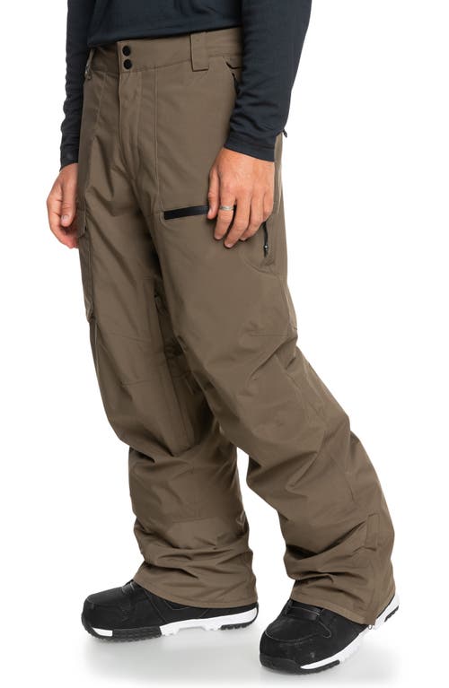 Shop Quiksilver Waterproof Utility Snow Pants In Canteen