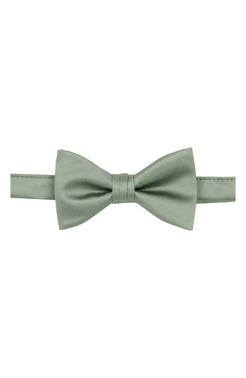 Shop Brooklyn Brigade Solid Satin Pre-tied Bow Tie In Sage