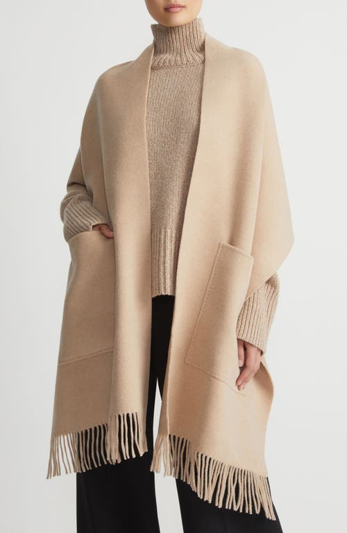 Lafayette 148 New York Patch Pocket Wool & Cashmere Fringe Scarf In Natural