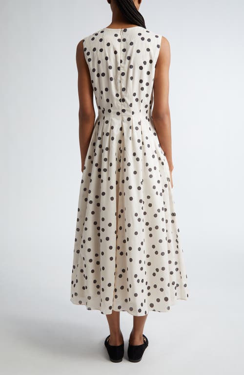 Shop Max Mara Carol Polka Dot Sleeveless Dress In Ecru