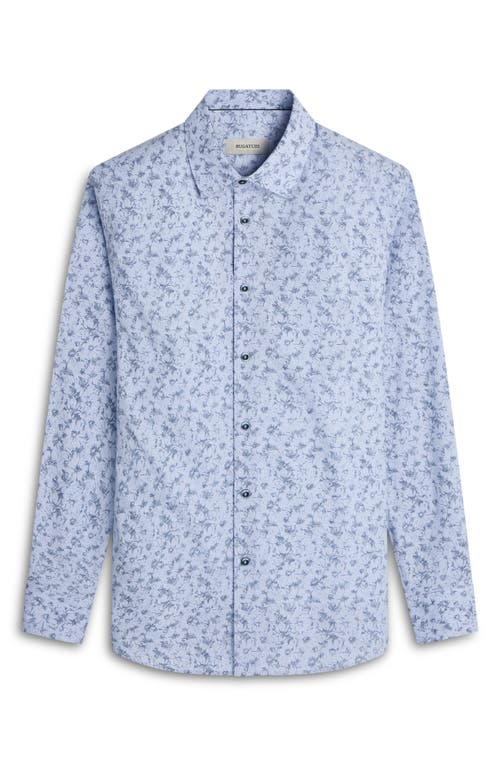 Bugatchi Julian Shaped Fit Print Button-up Shirt In Sky