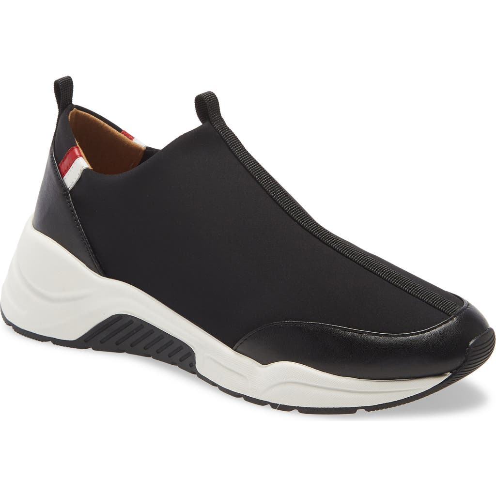 Linea Paolo Robbie Slip-on Sneaker In Black Stretch Fabric