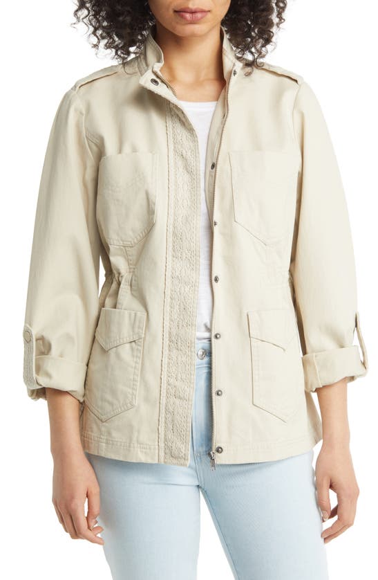 Wit & Wisdom Lace Trim Utility Jacket In Birch