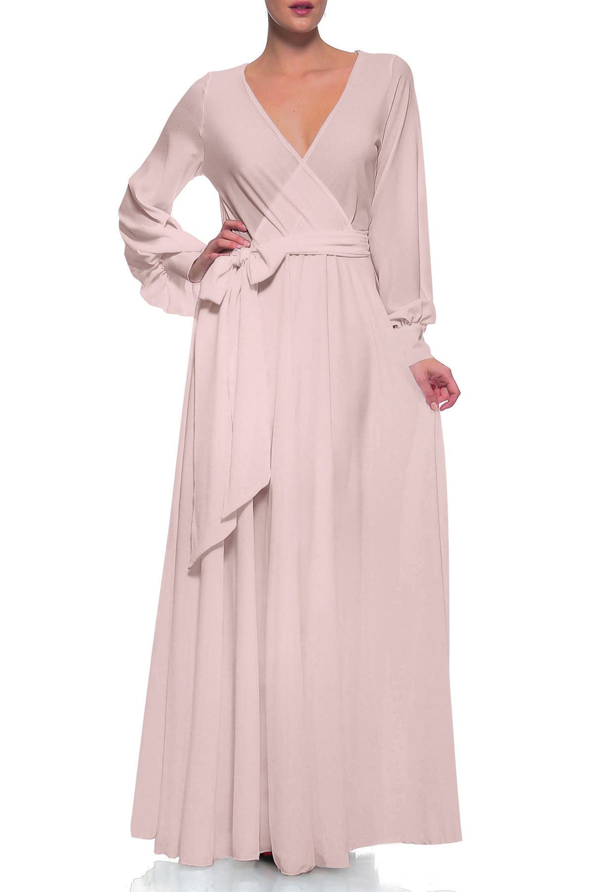 Meghan La Lilypad Long Sleeve Wrap Maxi 
