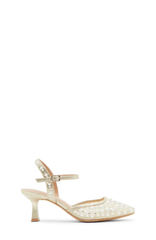 Steve Madden Jfinlee Ankle Strap Pointed Toe Pump In Champagne