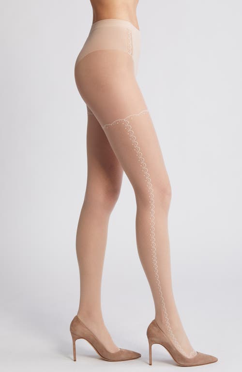 Jacquard Tights in Cosmetic