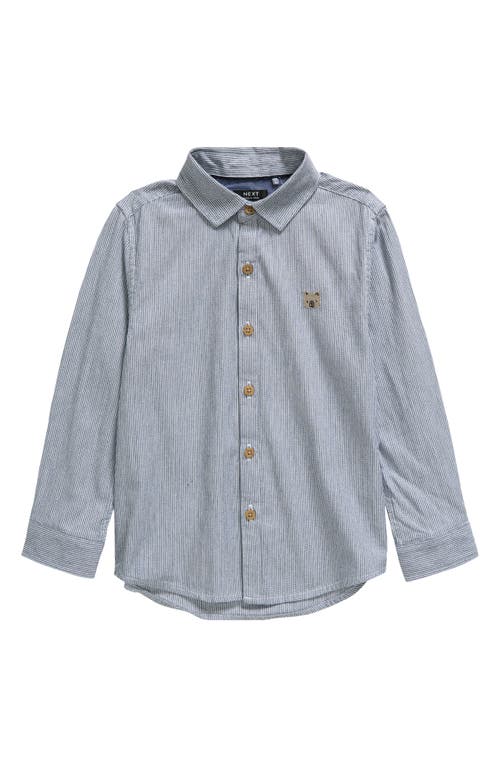 Next Kids' Stripe Oxford Button-up Shirt In Grey