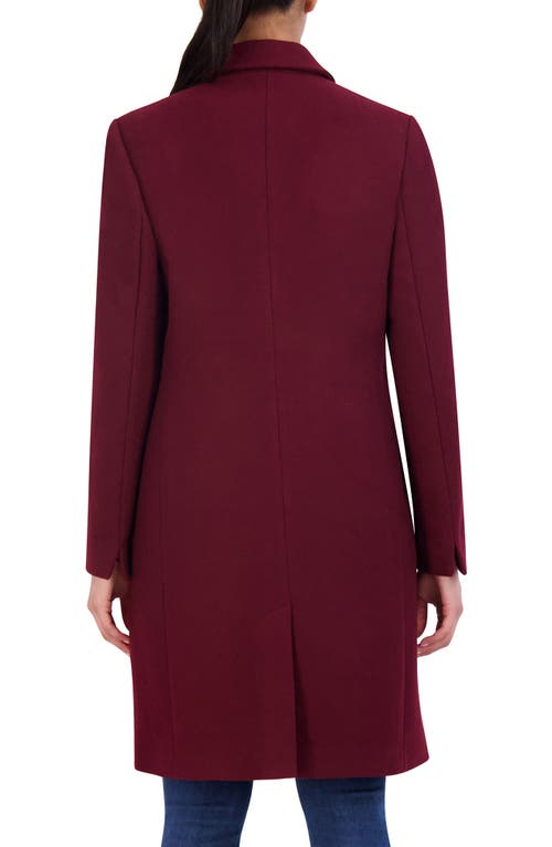 Cole Haan Signature Wool Blend Coat In Bordeaux