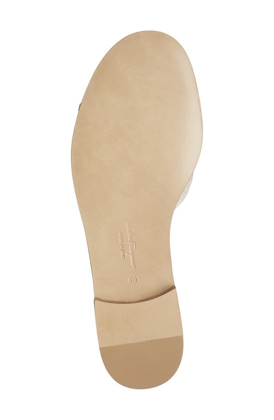 Shop Ferragamo Lovec Q Bow Quilted Slide Sandal In Mascarpone