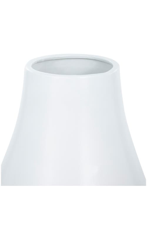 Vivian Lune Home White Ceramic Vase In White