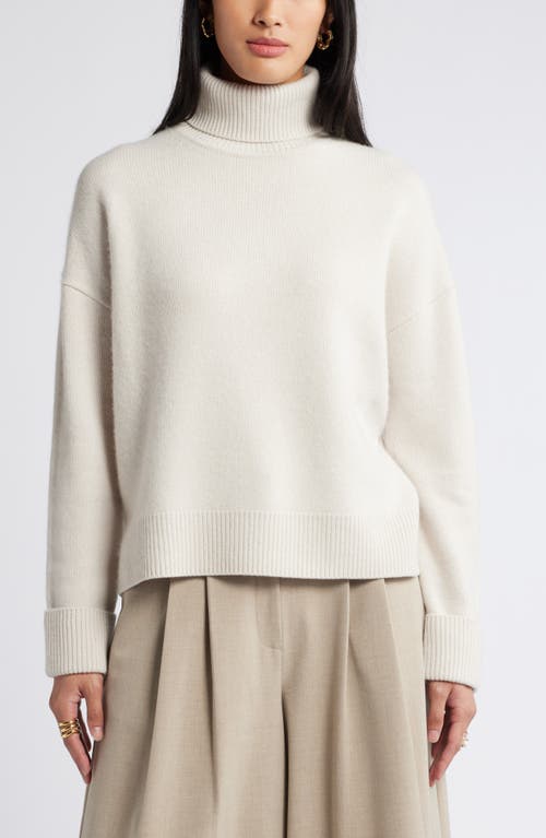 Shop Nordstrom Wool & Cashmere Turtleneck Sweater In Ivory Sand