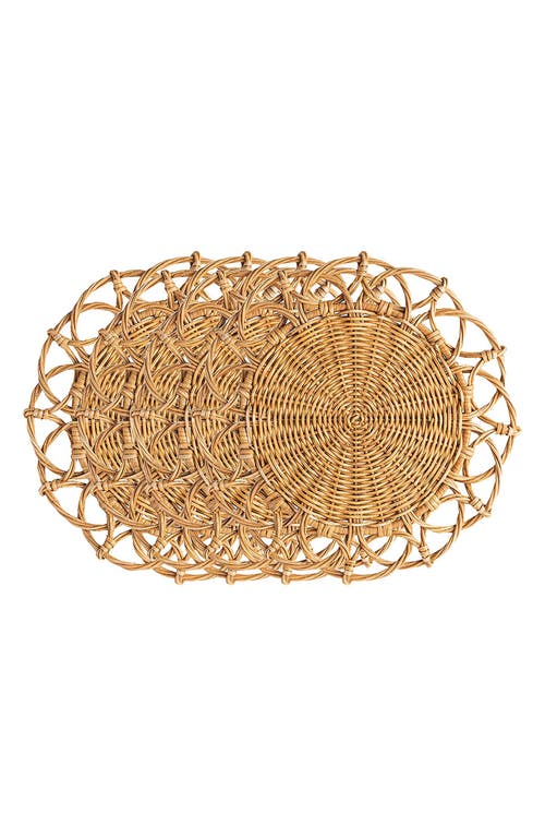 Juliska Provence Rattan Whitewash Placemats, Set Of 4 In Natural