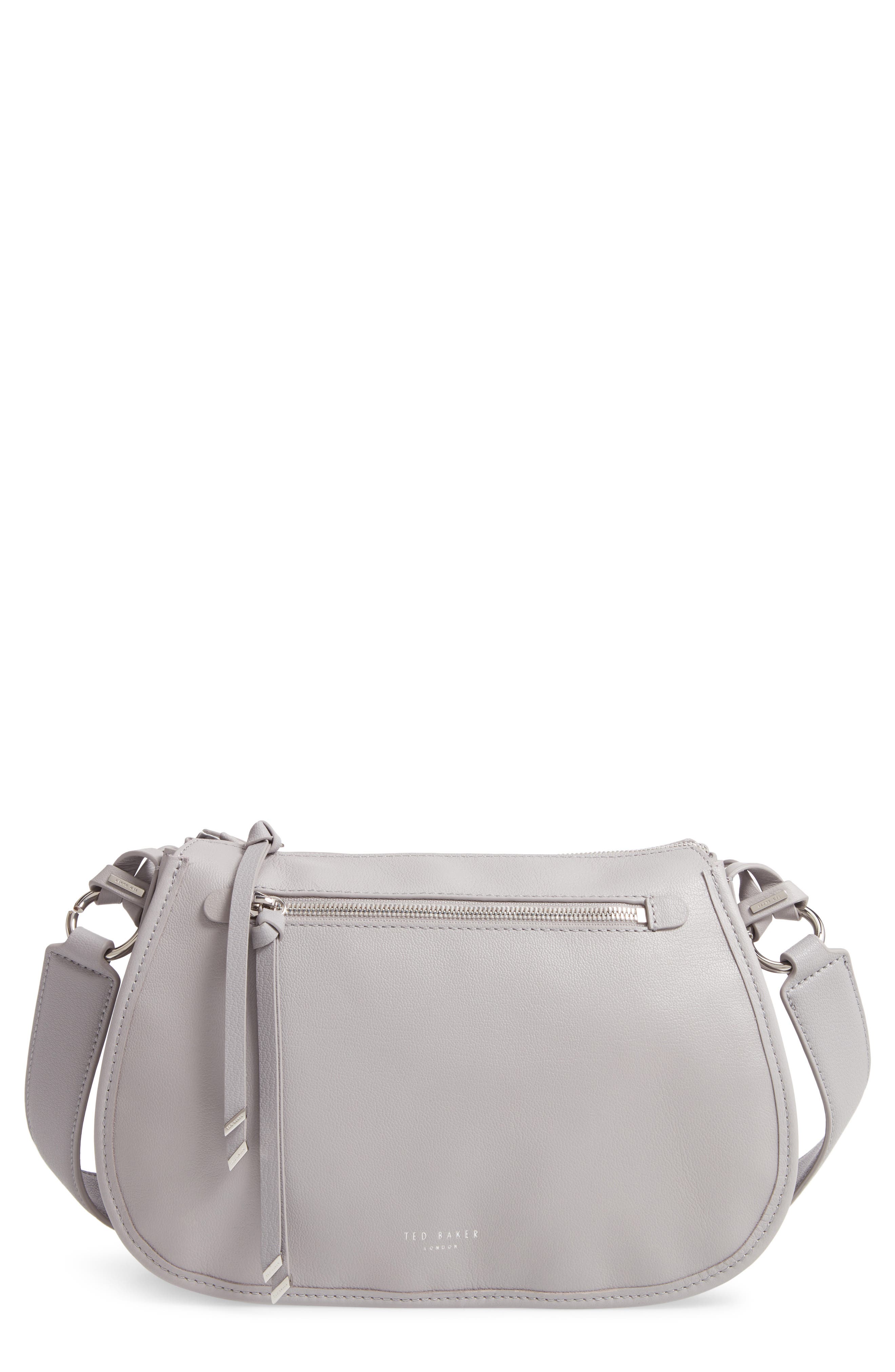 heatherr curved leather crossbody bag