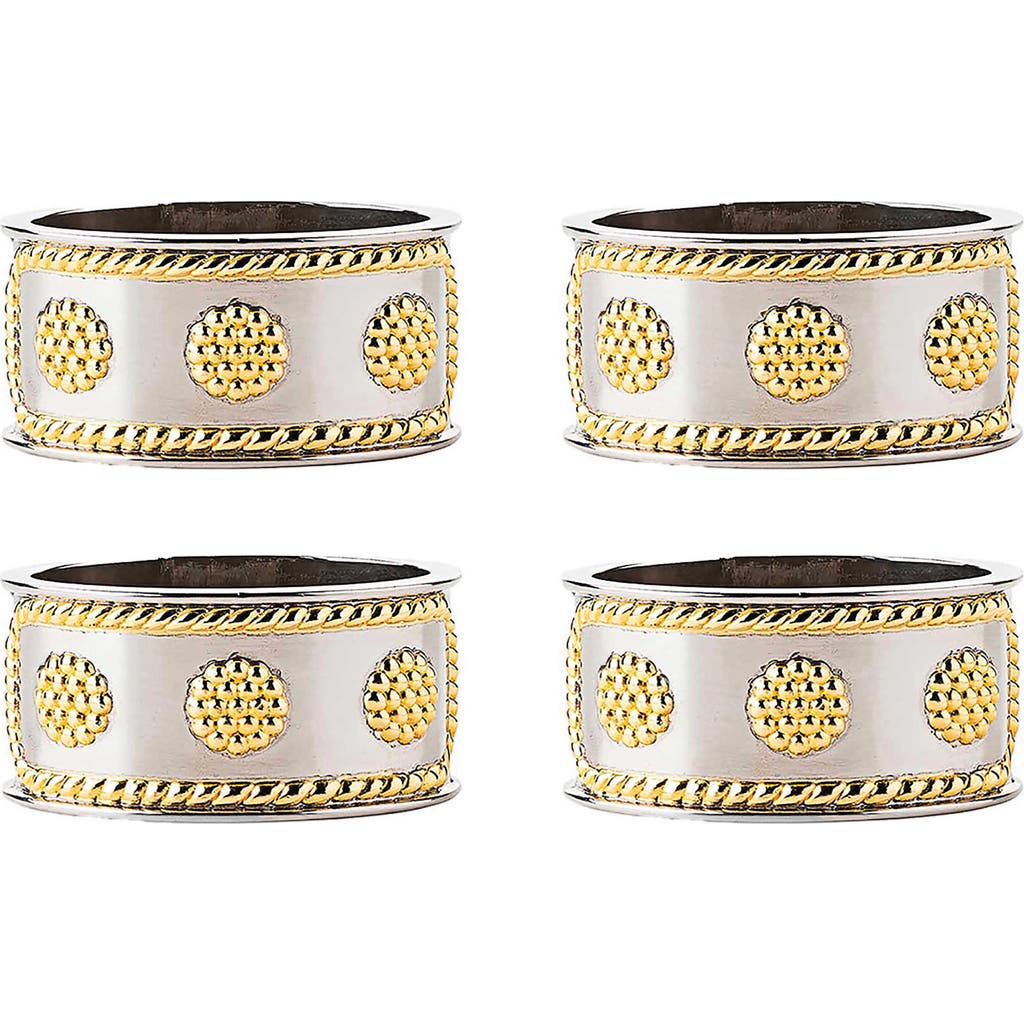 Juliska Berry & Thread Silver/gold Napkin Ring, Set Of 4 In Silver/gold