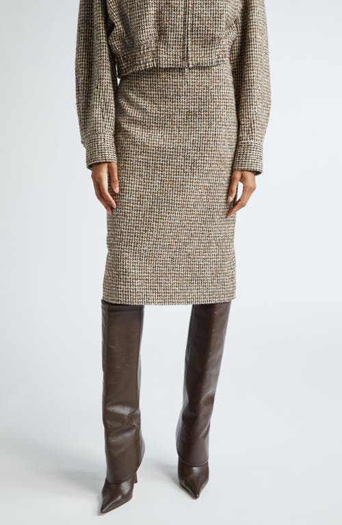 Shop A.l.c . Cara Houndstooth Pencil Skirt In Cream/brown