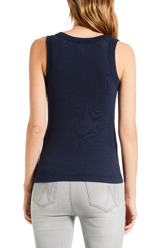 Shop Nic + Zoe Nic+zoe Perfect Knit Rib Scoop Neck Tank In Dark Indigo