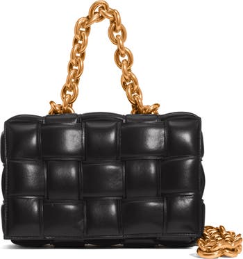 Bottega Veneta Chain Cassette Shoulder Bag Chalk Ivory Leather