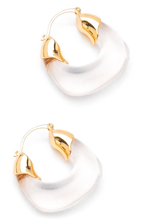 Nakamol Chicago Resin Hoop Earrings In Clear Gold