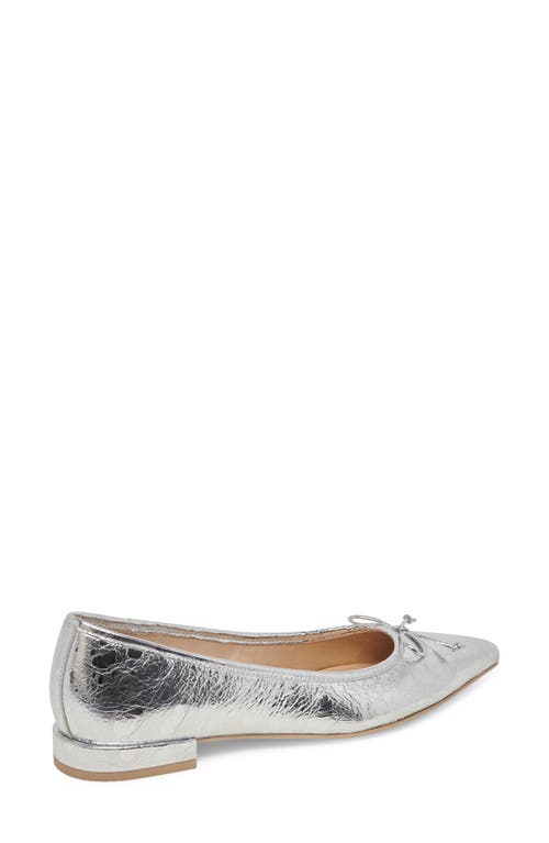 Shop Dolce Vita Palani Pointed Toe Flat In Silver Distressed Leather