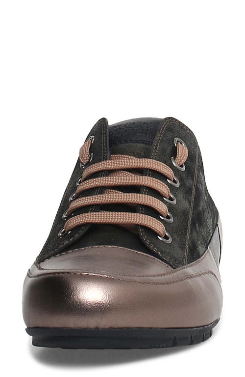Candice Cooper Rock Patch Metallic Sneaker In Bronze Gold