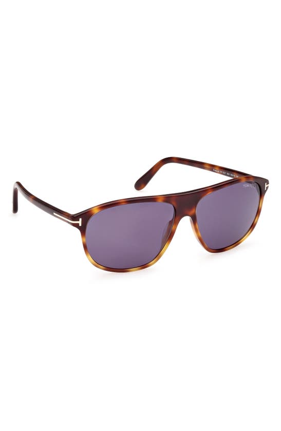 Tom Ford Prescott D-frame Acetate Sunglasses In Shiny Blonde Havana / Blue