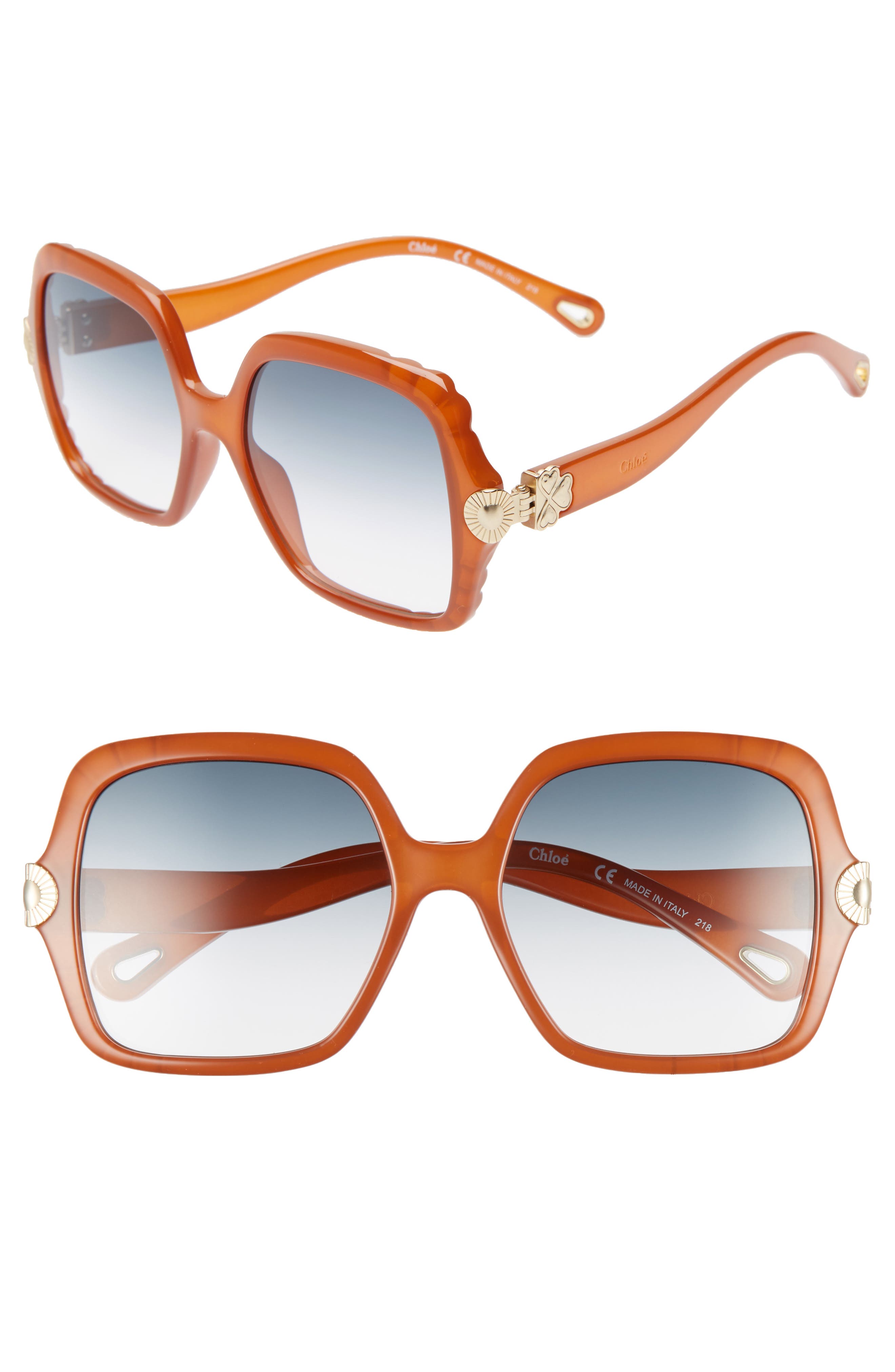 chloe 55mm round sunglasses