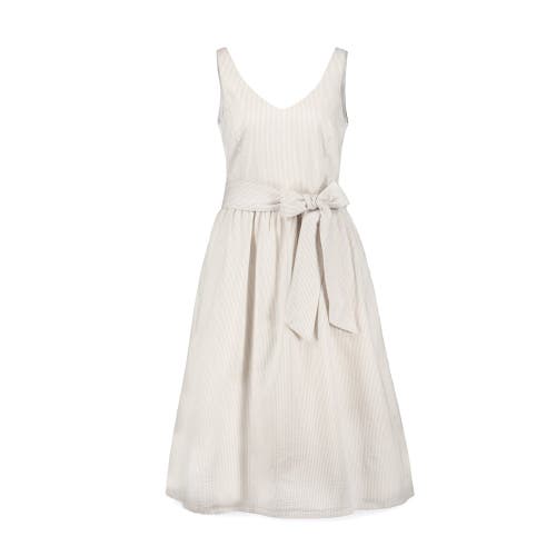 Shop Hope & Henry Organic A-line Dress With Sash In Khaki